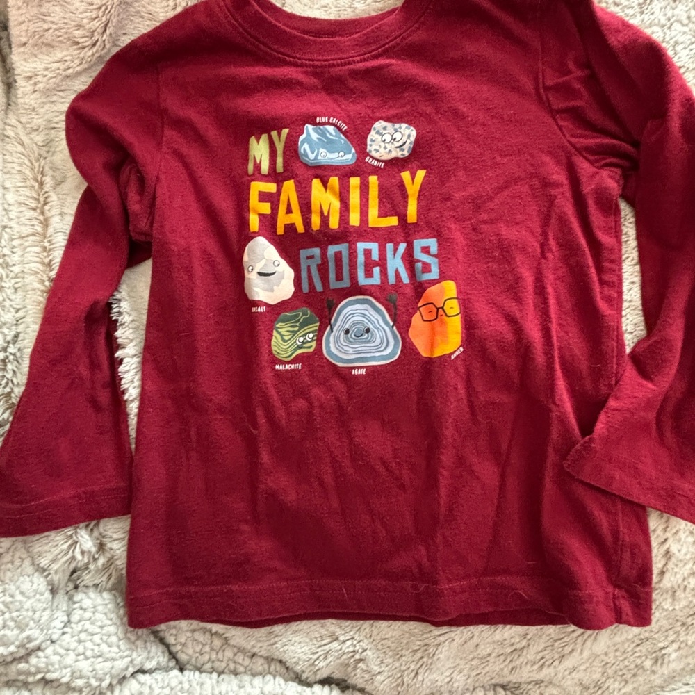 Okie Dokie Red 'My Family Rocks' Long Sleeve Tee